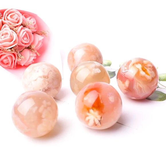 Natural Healing Stone Rose quartz Cherry Blossom Reiki Massage stones Gemstone - Picture 2 of 3